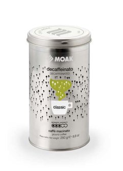 Moak koffie gemalen - Decaffeinato blik 250gr.